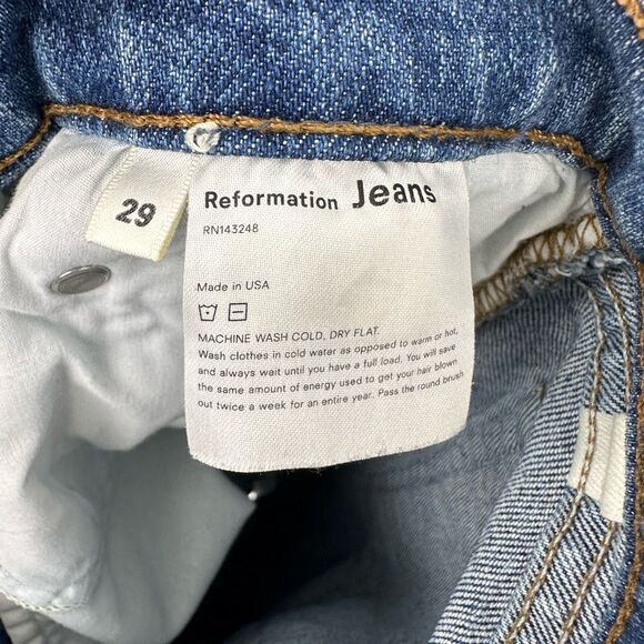Reformation Serena High Skinny Jeans Size 29 in Maya Blue Raw Hem - Picture 9 of 10